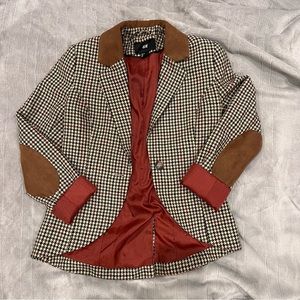 H&M Houndstooth Blazer with elbow patch